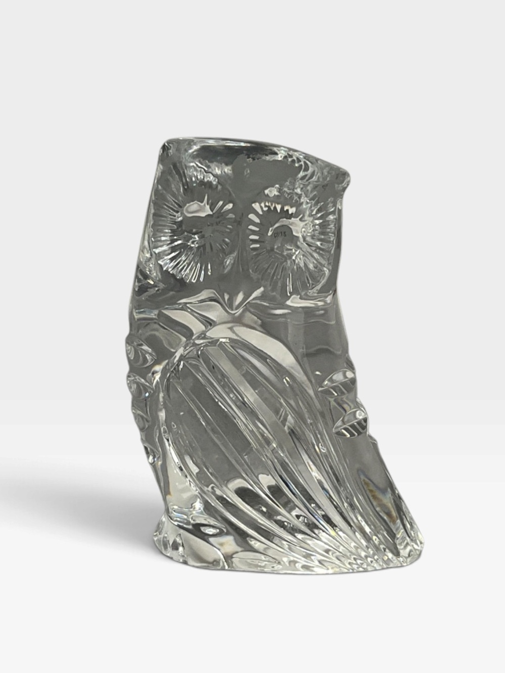 Waterford Crystal Owl Figurine 3.25 x 2.25 Vintage Collectible Paper Weight